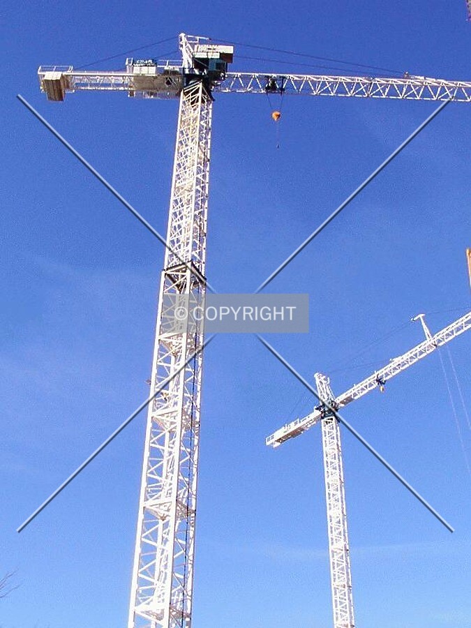 Tower crane with Grand on Grand crane behind; 12 January 2003