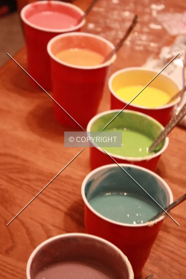 Colored cupcake mix