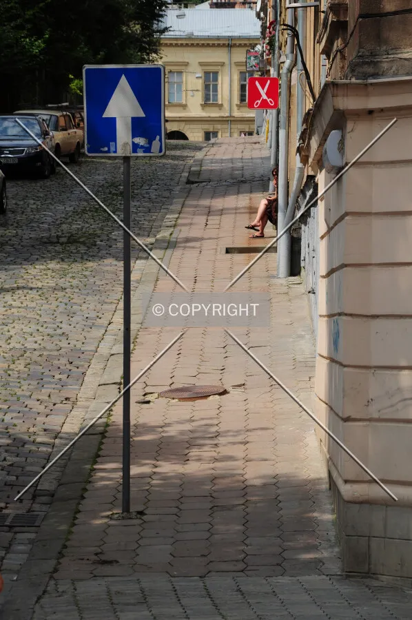 Up the street