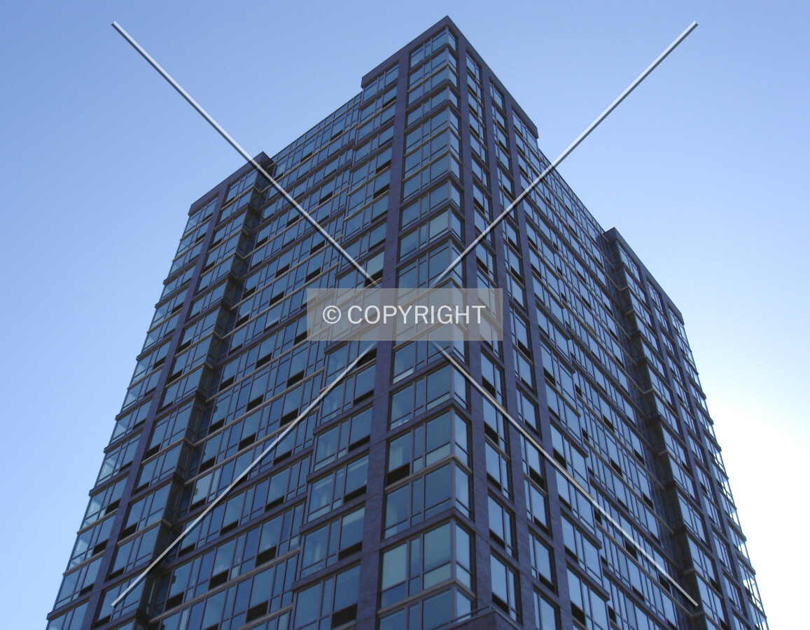 Looking up the northwest corner