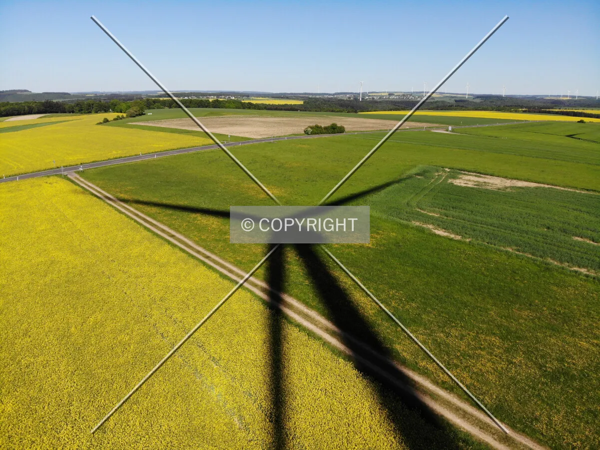 Giant shadow of a wind wheel