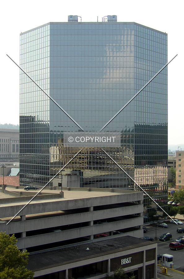 Looking northwest from atop a downtown parking garage