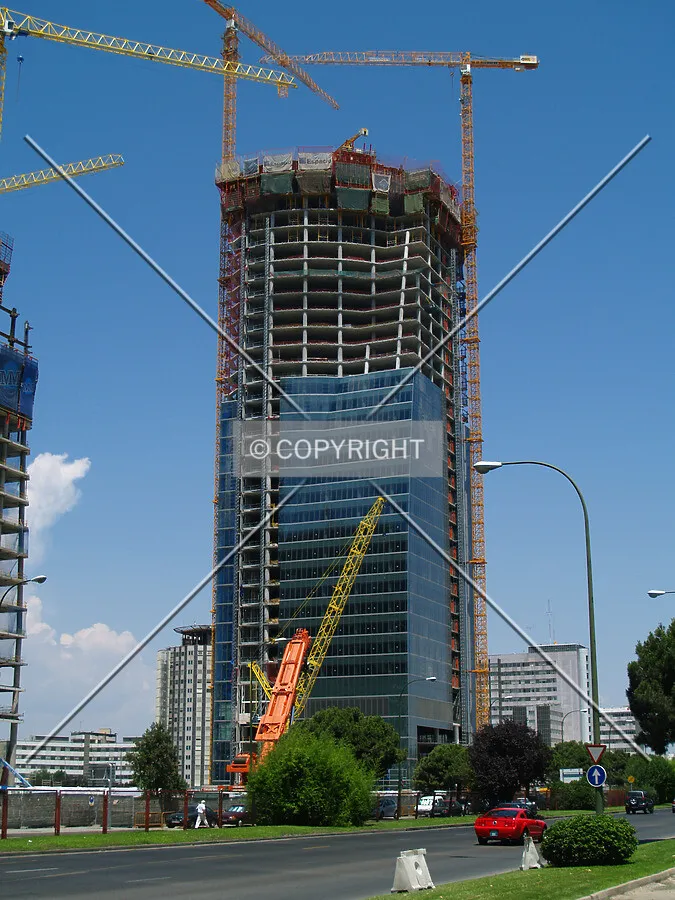 As seen from Paseo de la Castellana