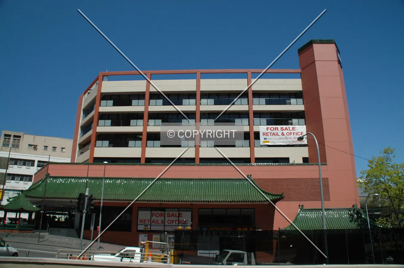 View of the north facade from Dixon Street