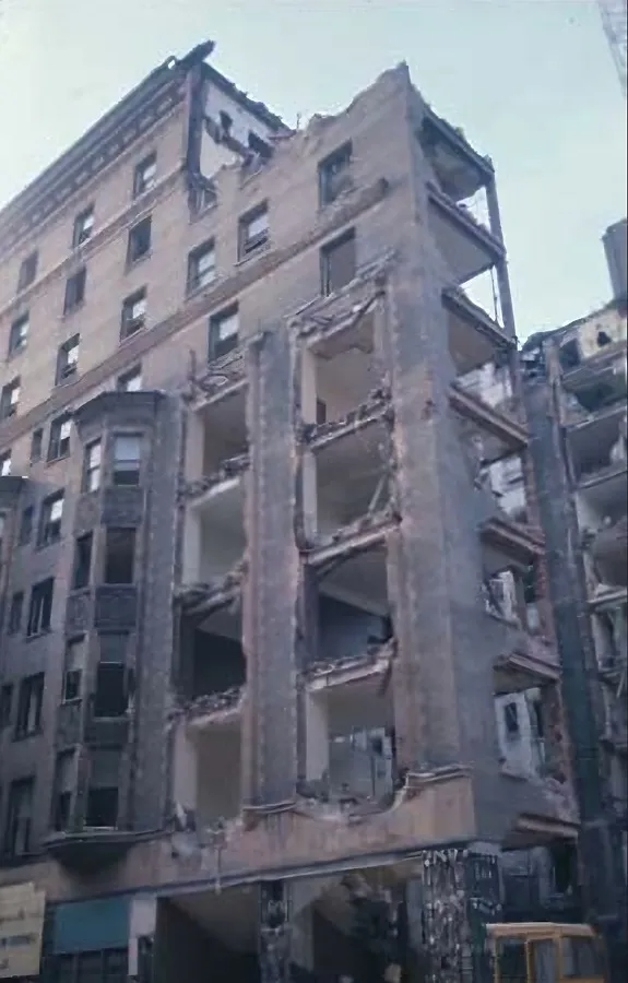 View during demolition; 1973
