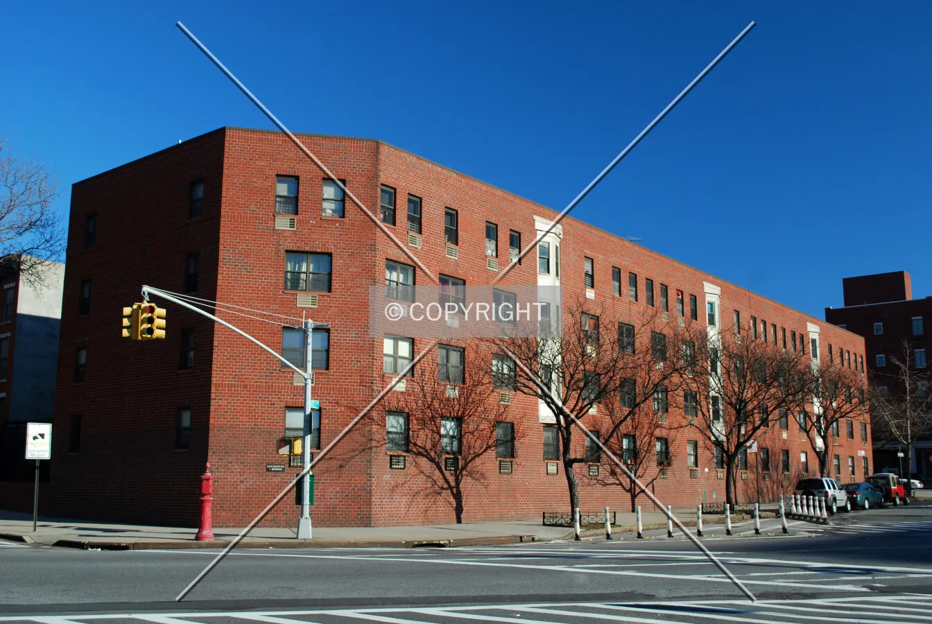 View from the southwest along Fulton Street