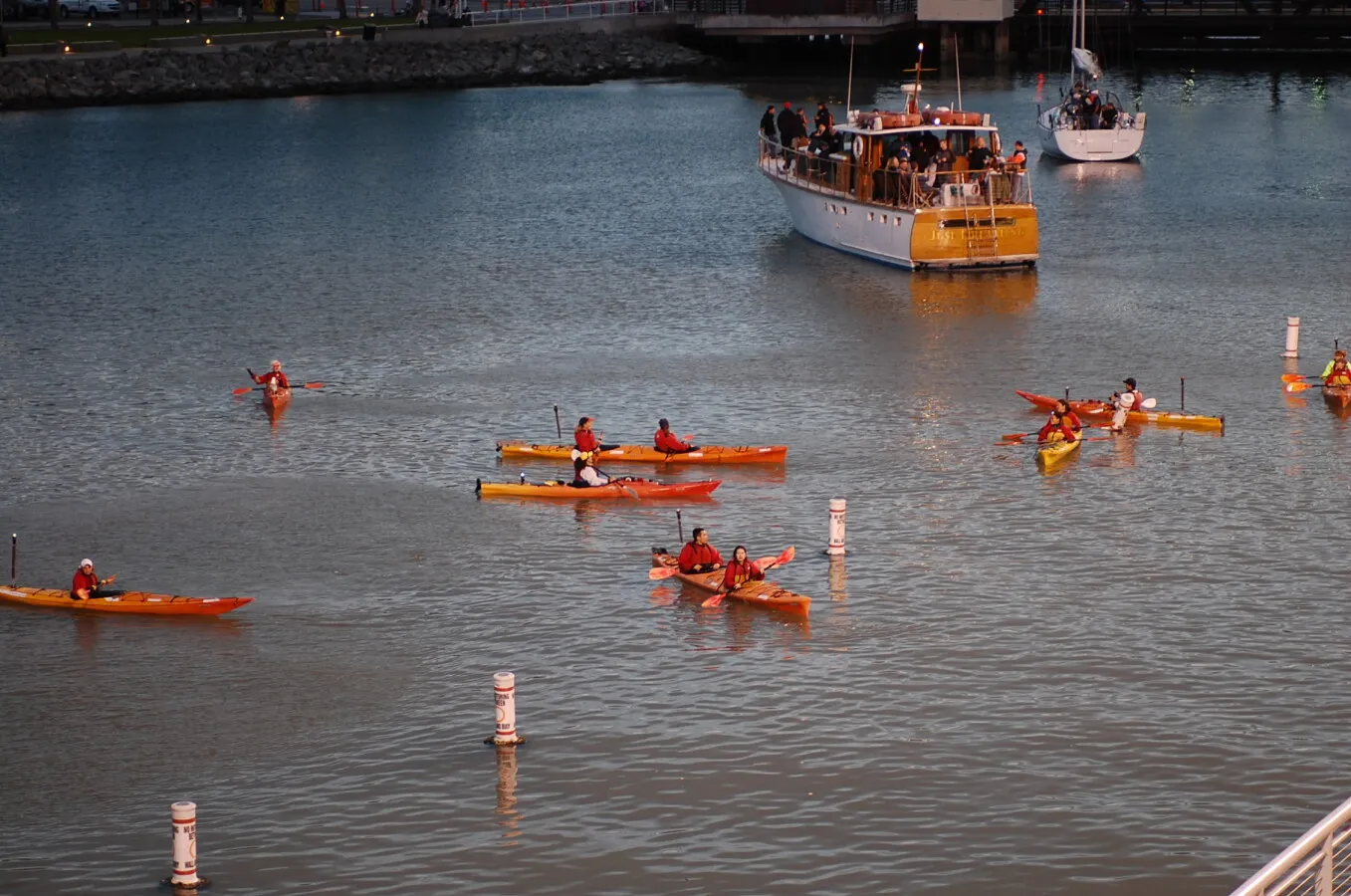 Kayakers in McCovey Cove