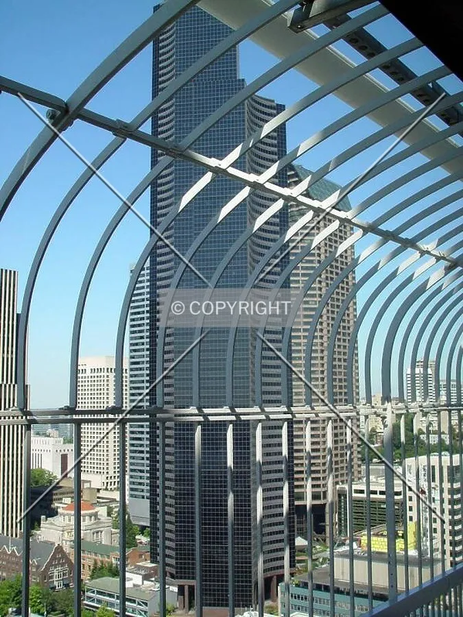 View from the 35th floor Smith Tower observation deck