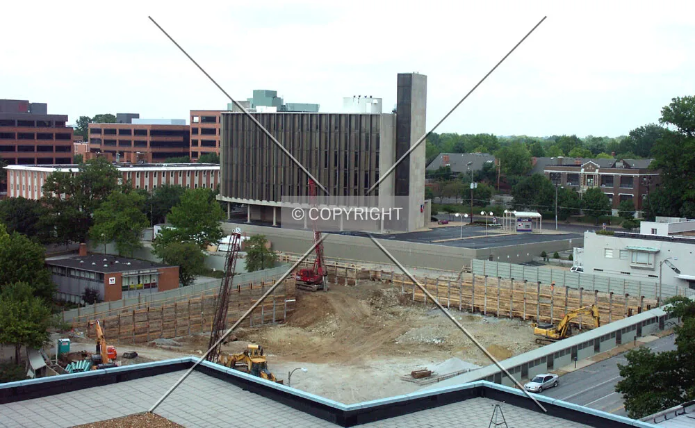 Excavation work, view from southwest