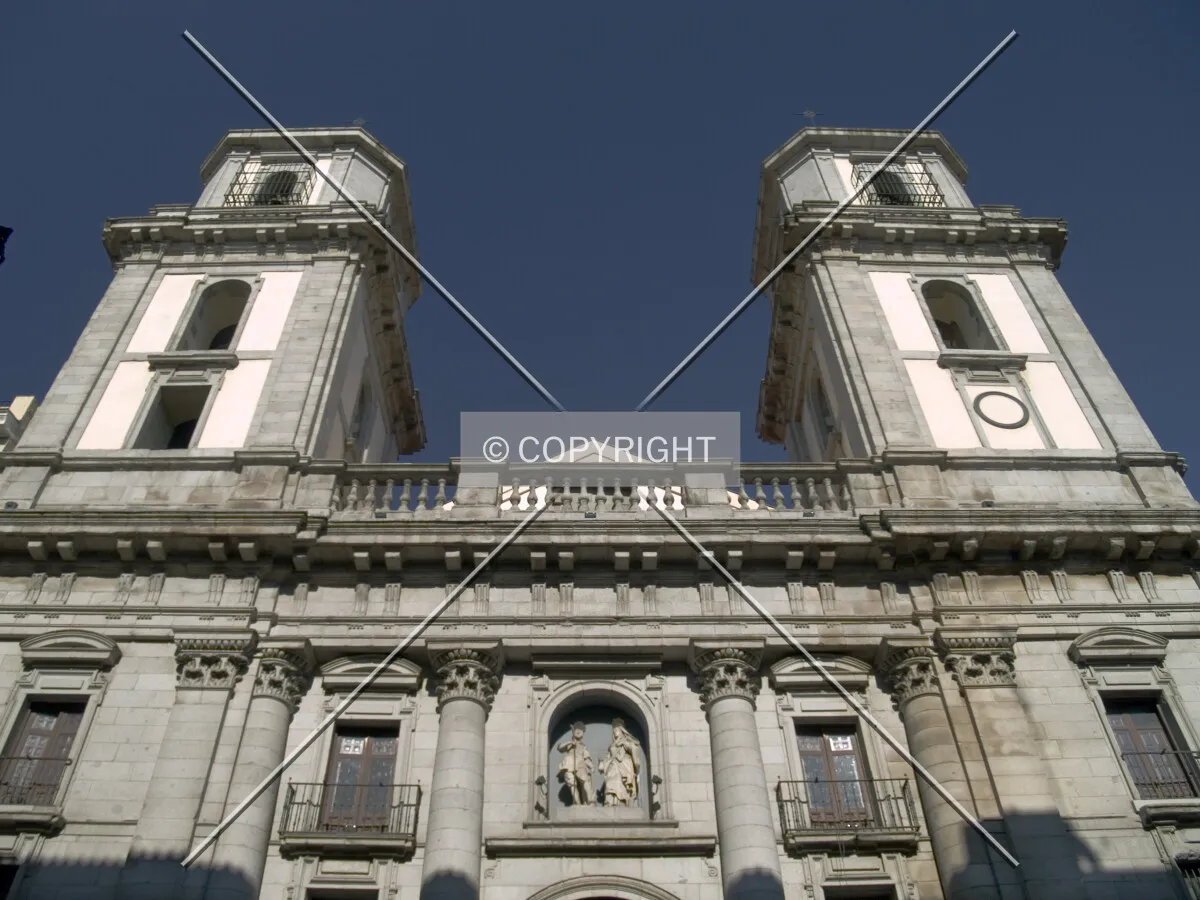 Looking up to the main façade
