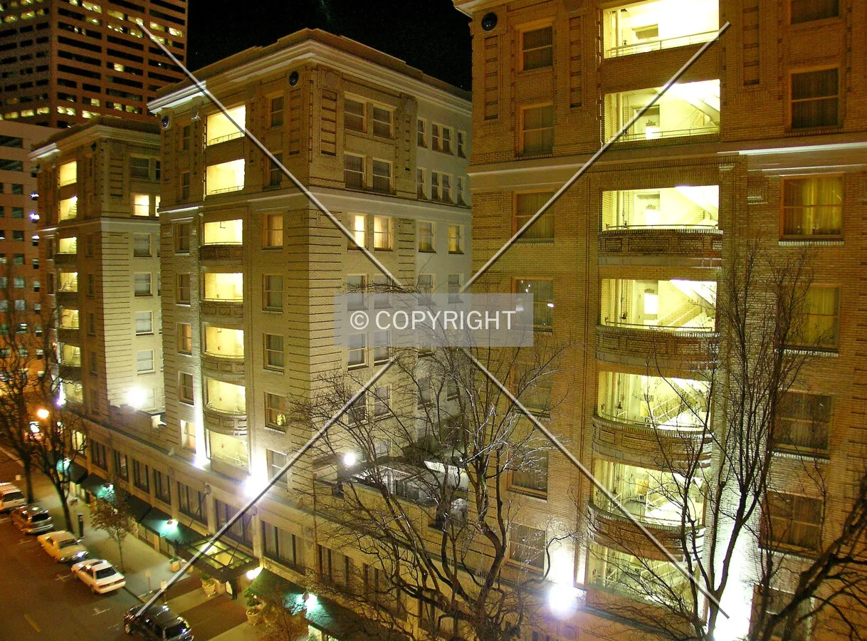 Northwestern view at night