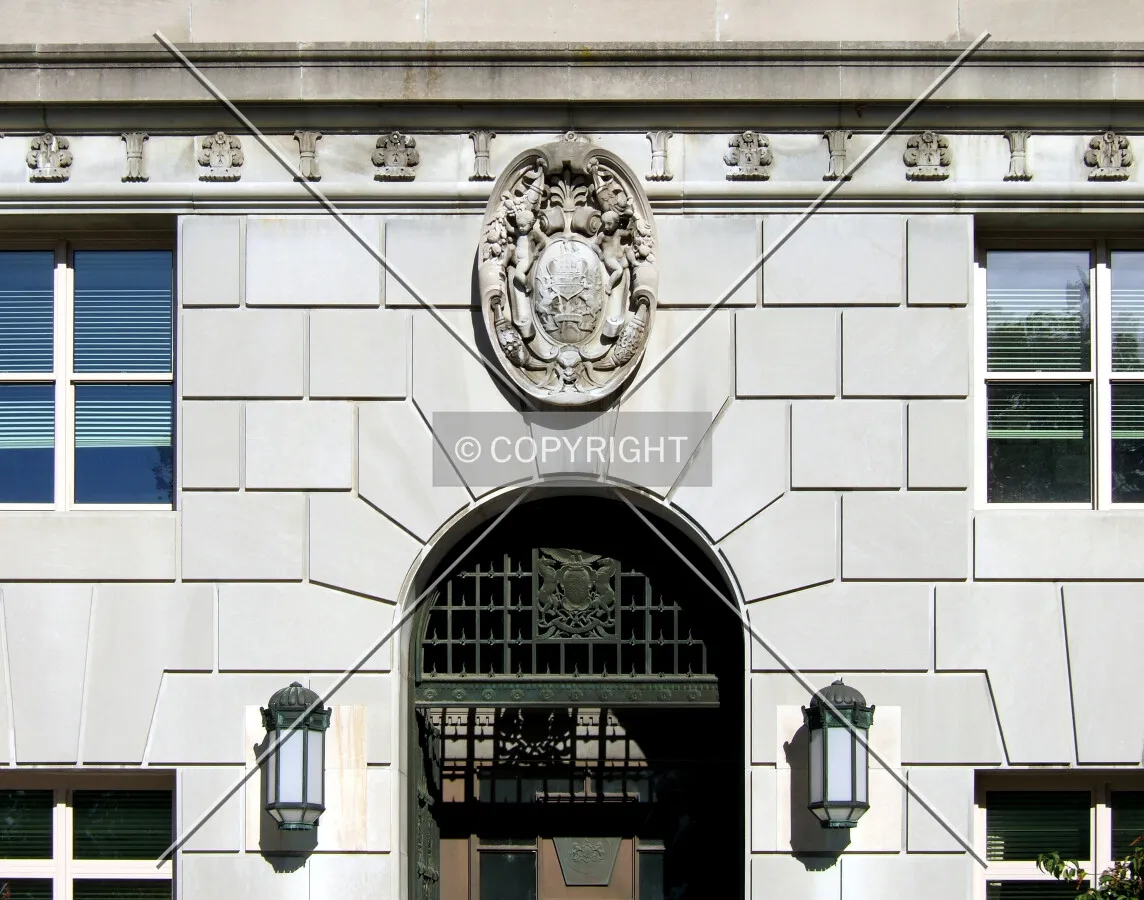 Facade details at the southwest entrance