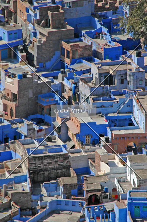 Blue dwellings in the old city