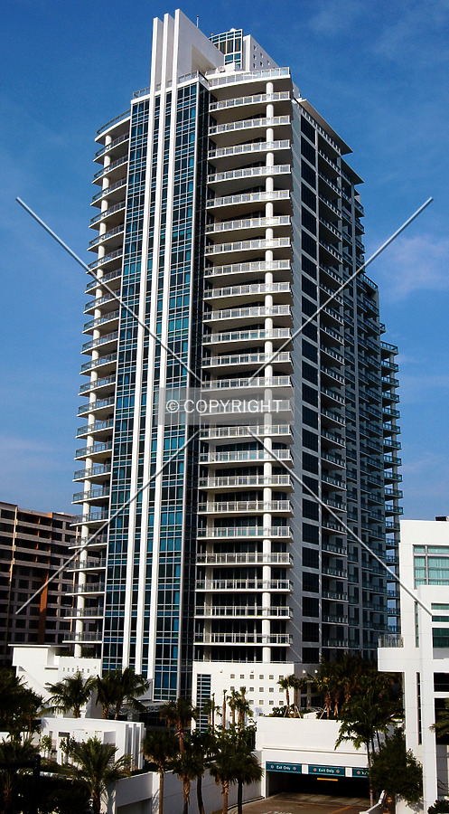 View from the southwest on top floor of parking garage