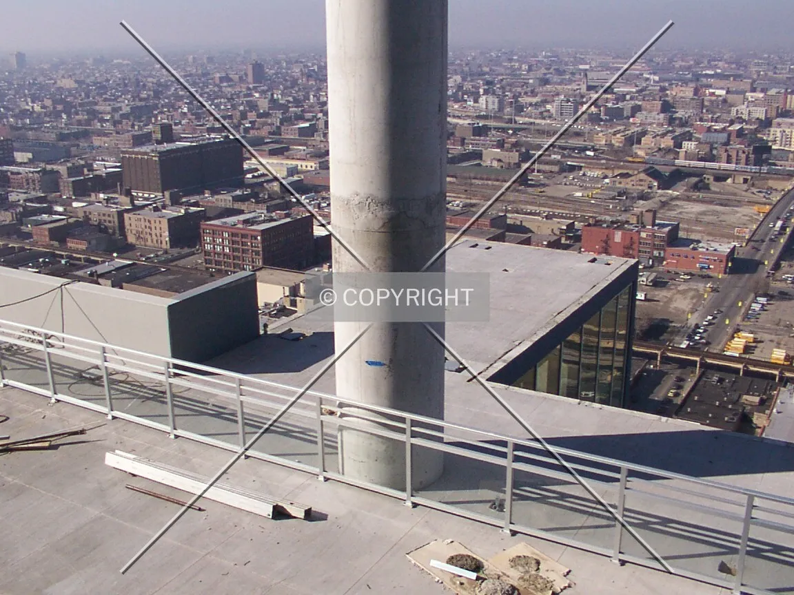North edge of the sundeck with the column supporting the overhang
