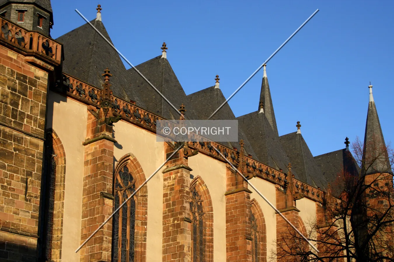 Ridgeline of the south roof