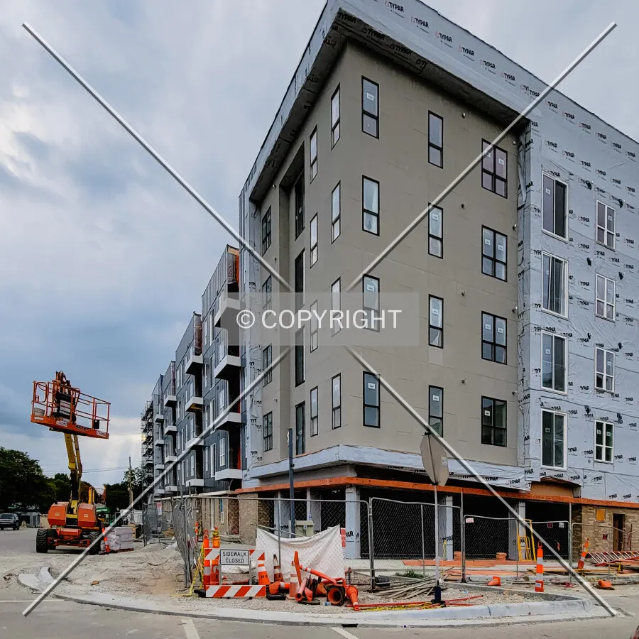 From the northwest during construction; August 29, 2021