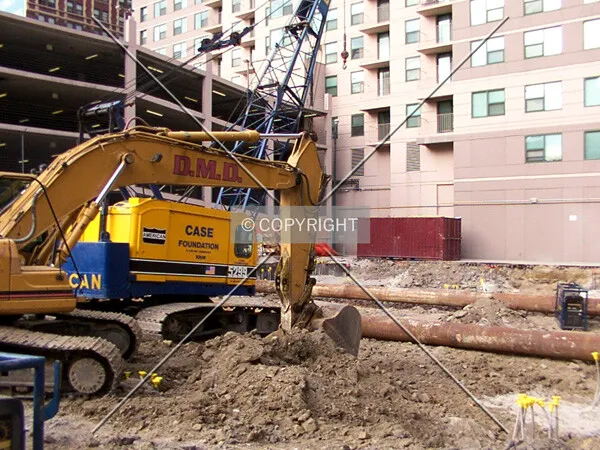 Foundation work, seen from Erie Street - 22 Nov 2001