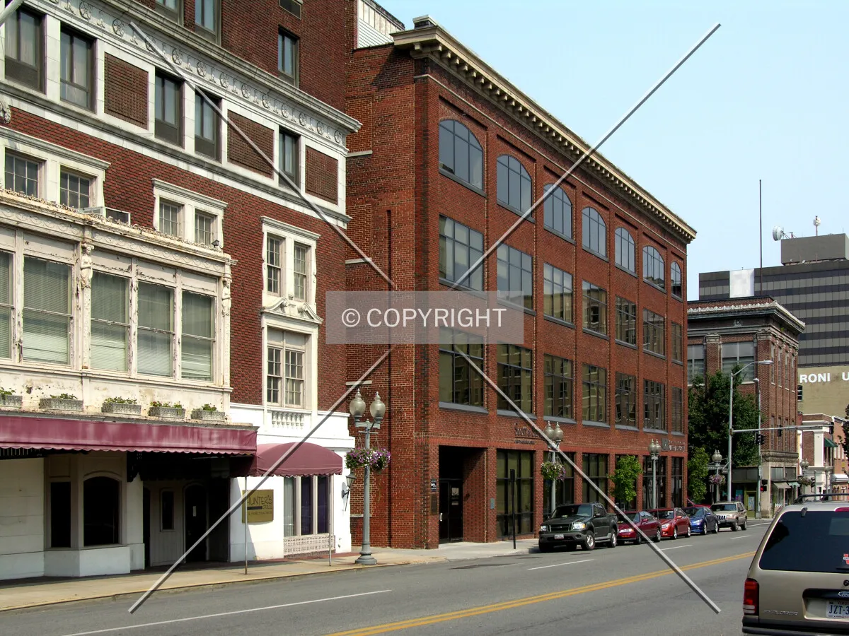 From the southeast across South Jefferson Street