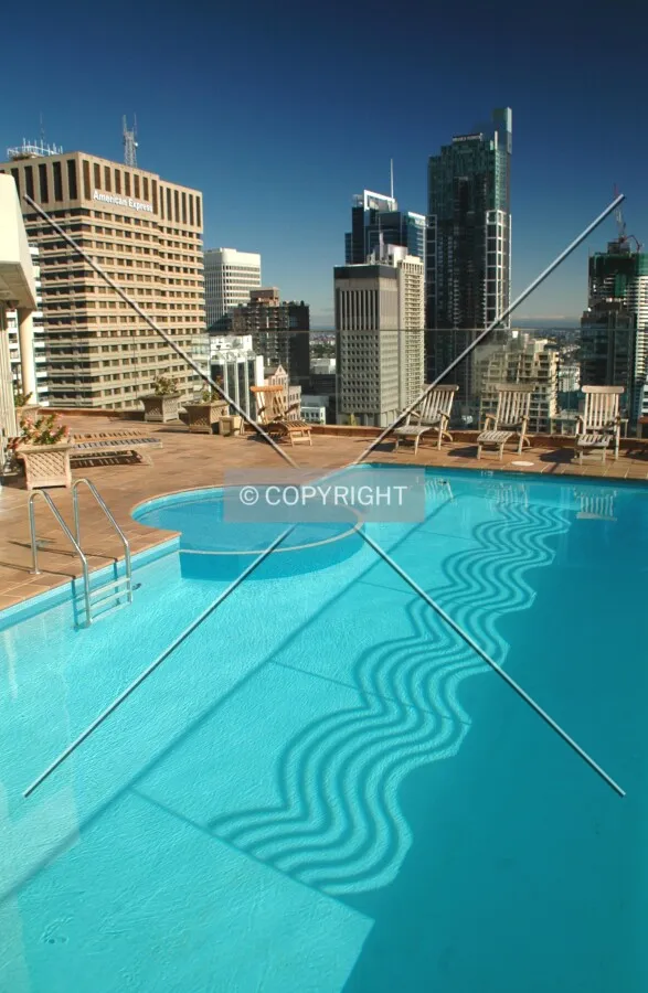 View of the rooftop pool