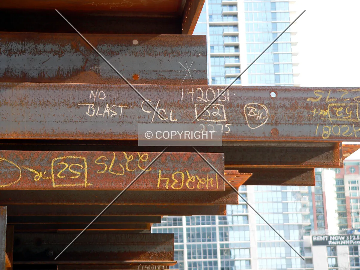 Writing on steel beams