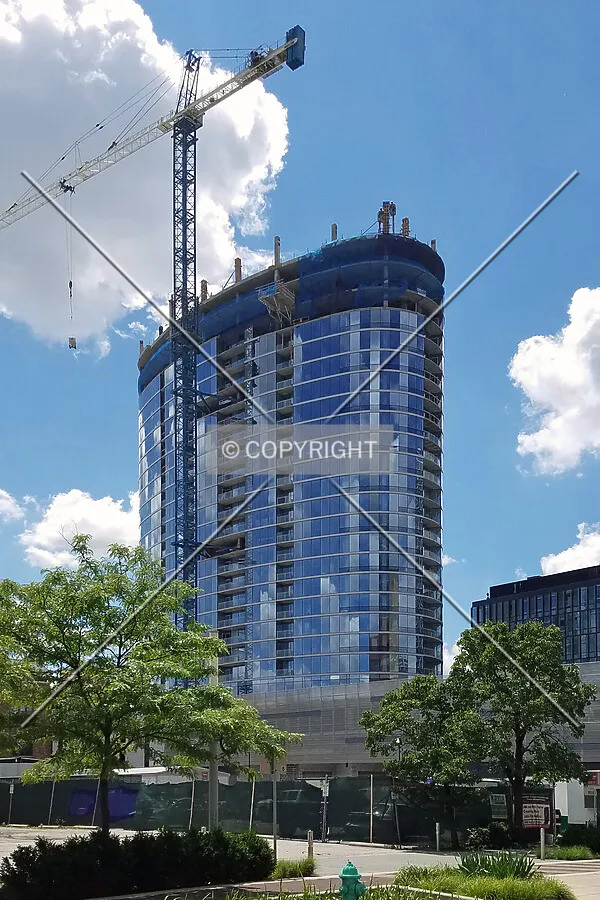View from the northwest during construction; June 24, 2017