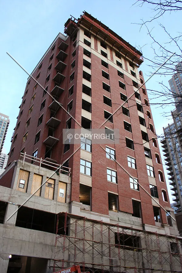 Looking up the northwest corner