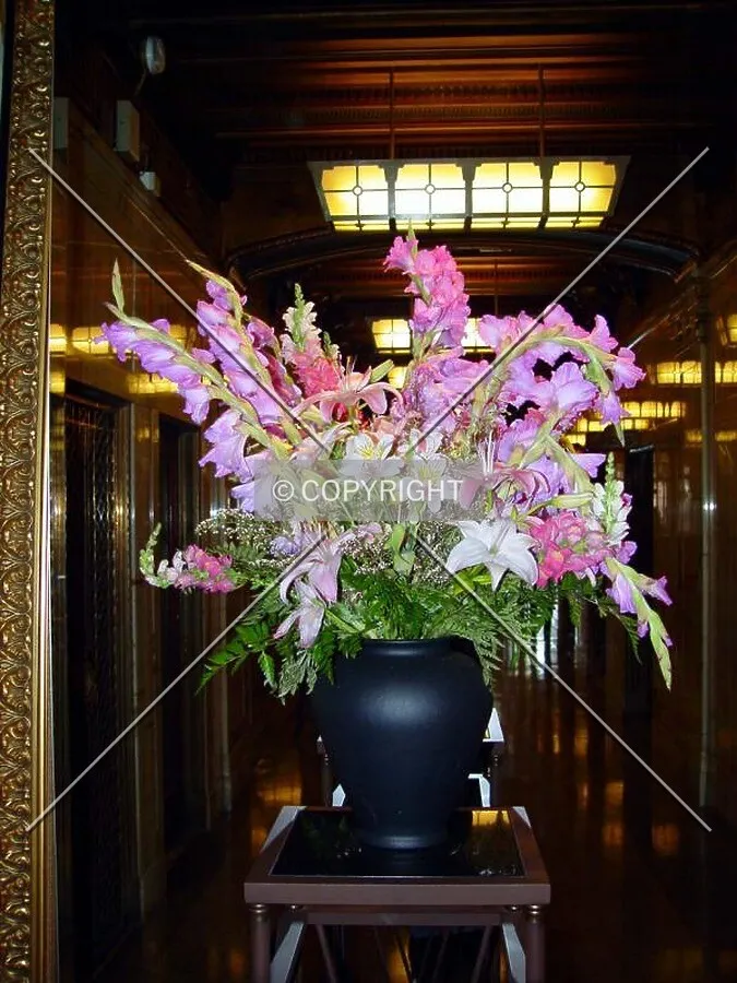 Flowers in Smith Tower lobby