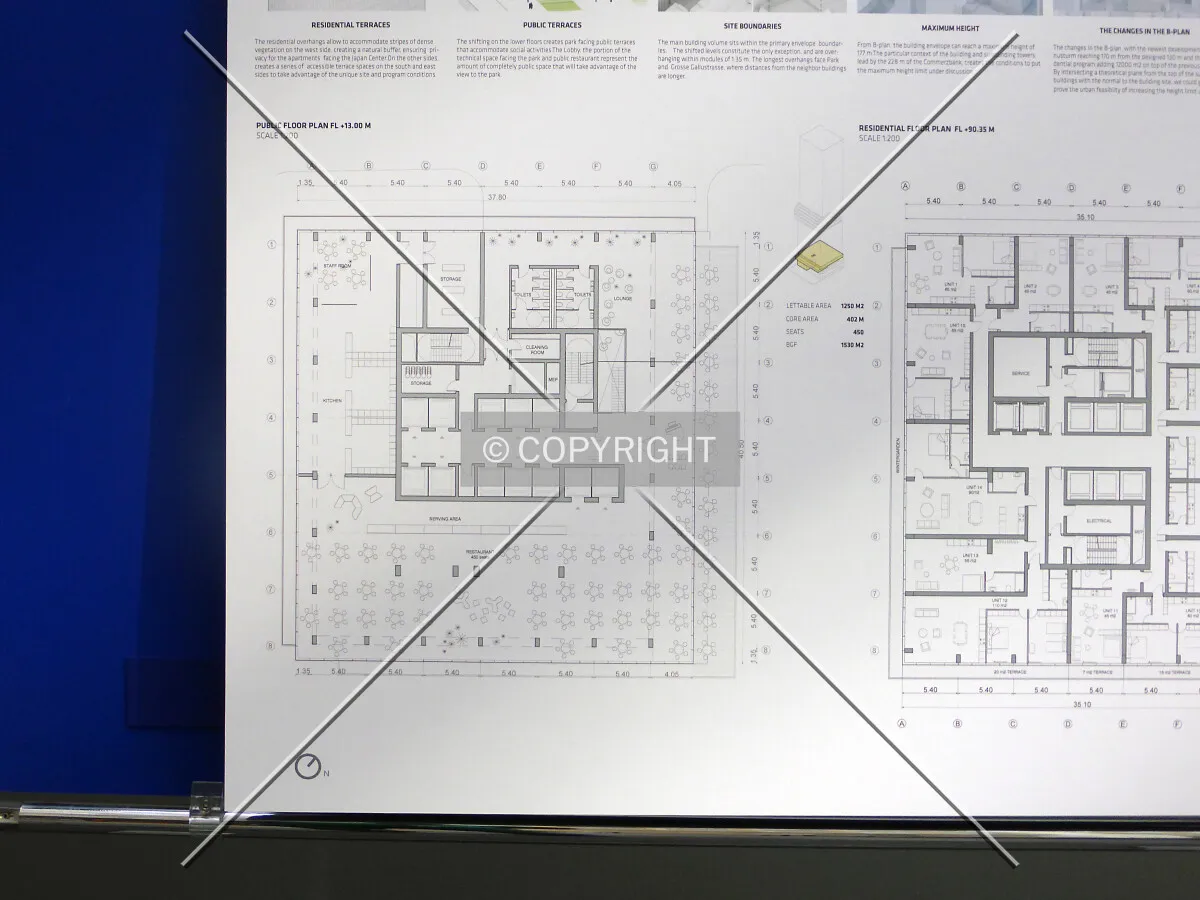 Floor plan of the proposed tower; as seen in an exhibition of the planning department