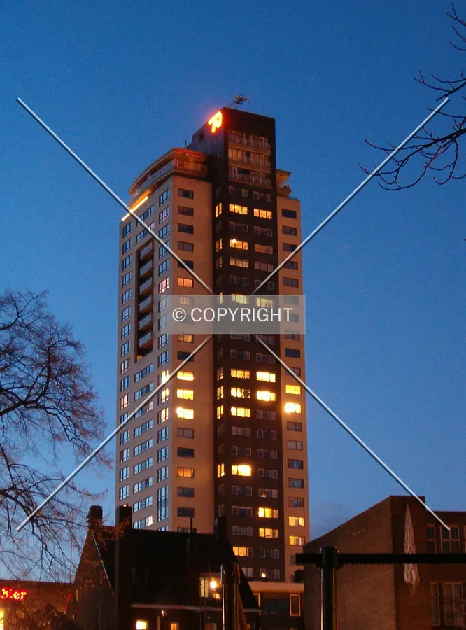 Top of the building at night