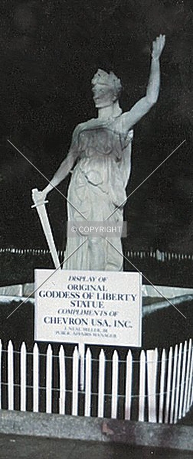 Original 12 foot Goddess of Liberty Statue brought down in 1986