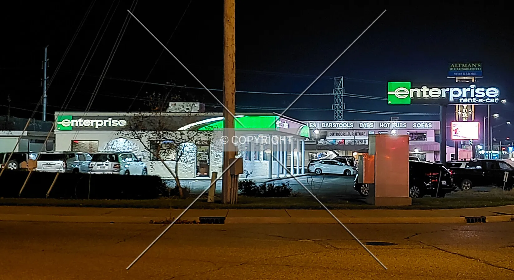 Northeast view at night; November 9, 2019