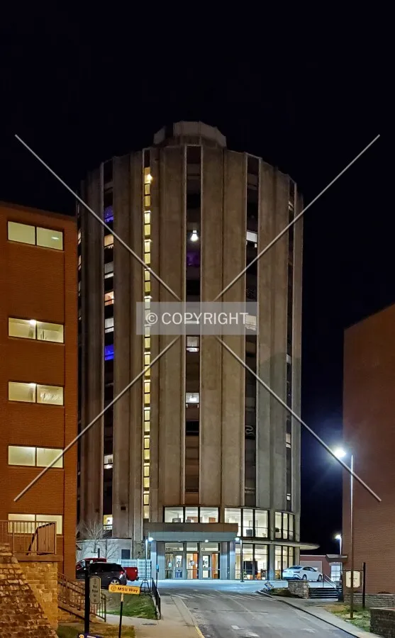 From the south at night; January 30, 2021
