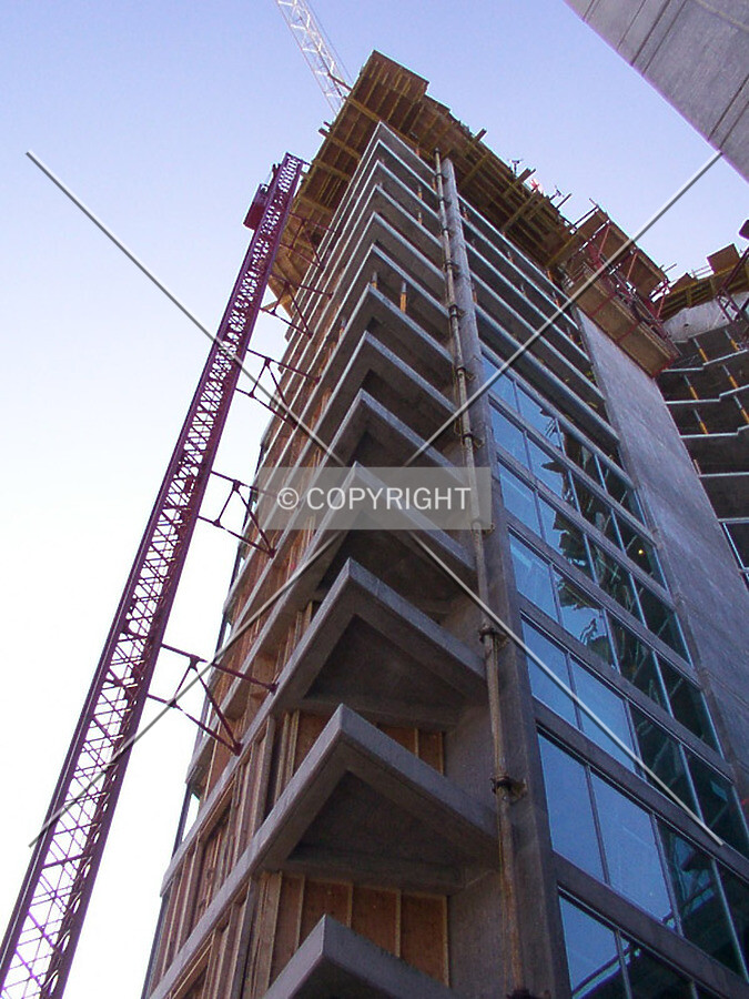 Looking up the sharp corner from the northeast
