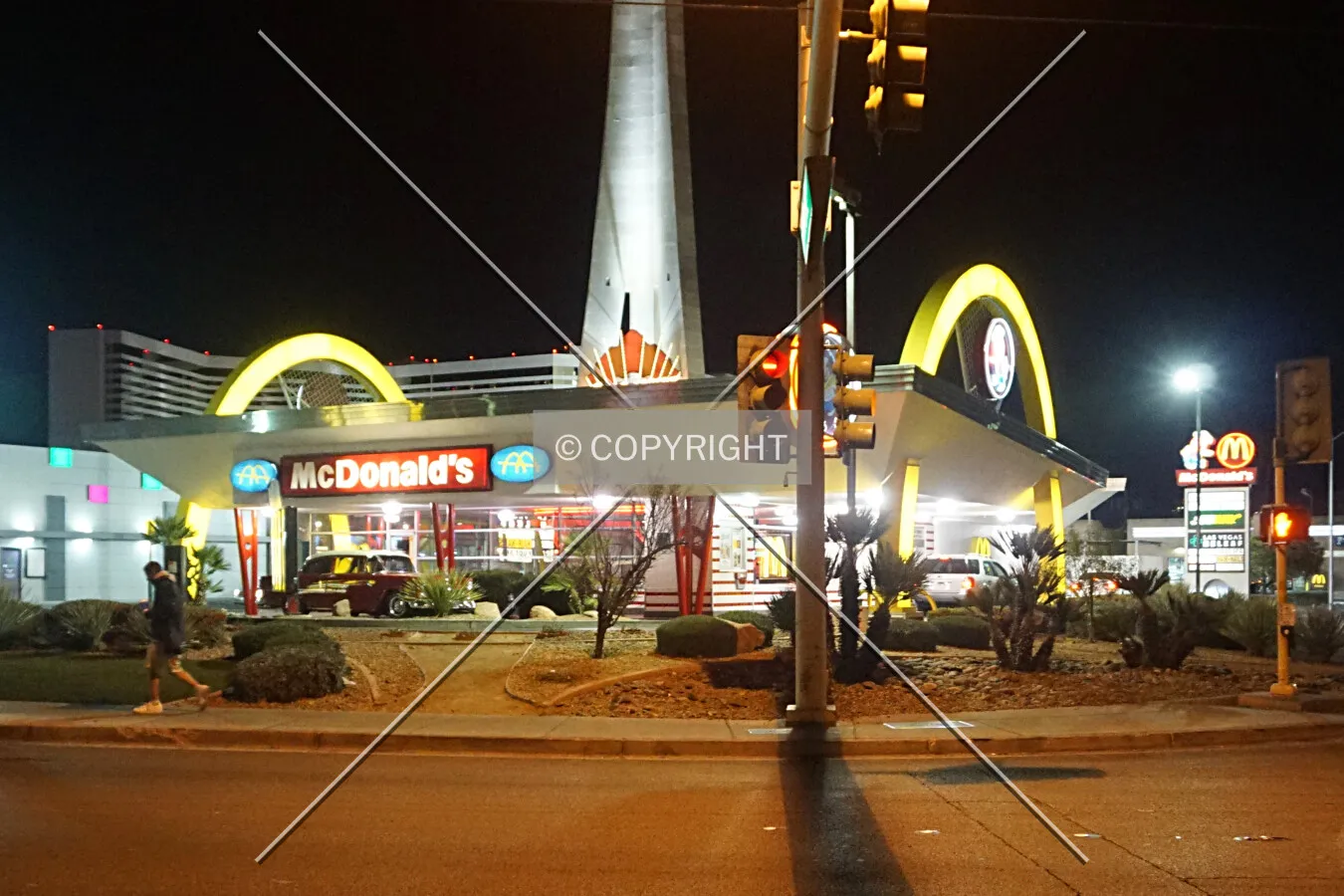 View from the south at night; February 15, 2017
