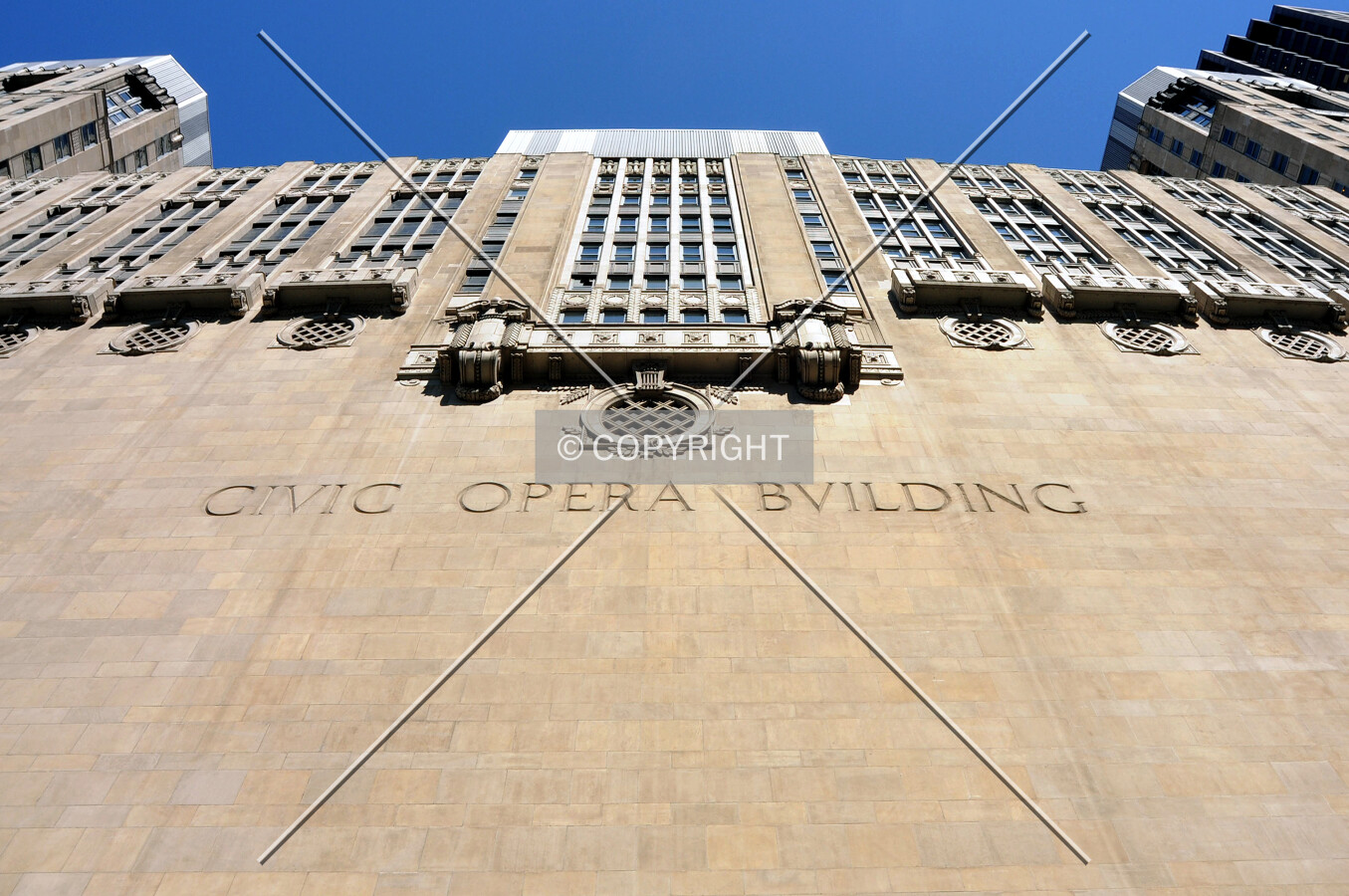 Looking up from the west along the Chicago River