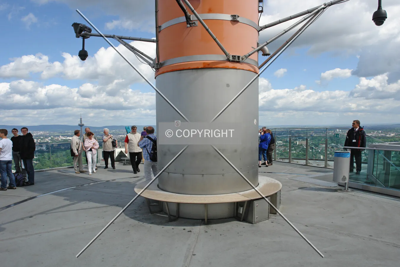 The base of the radio mast ontop of the MAIN TOWER skyscraper