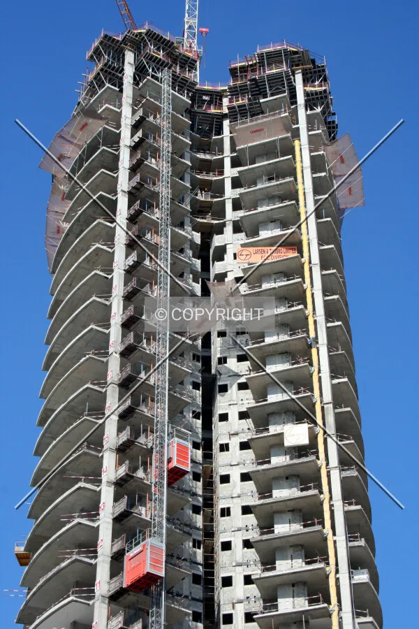 Looking up to the top of the tower