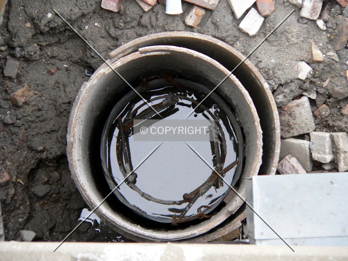 View into a caisson hole from Columbus Drive