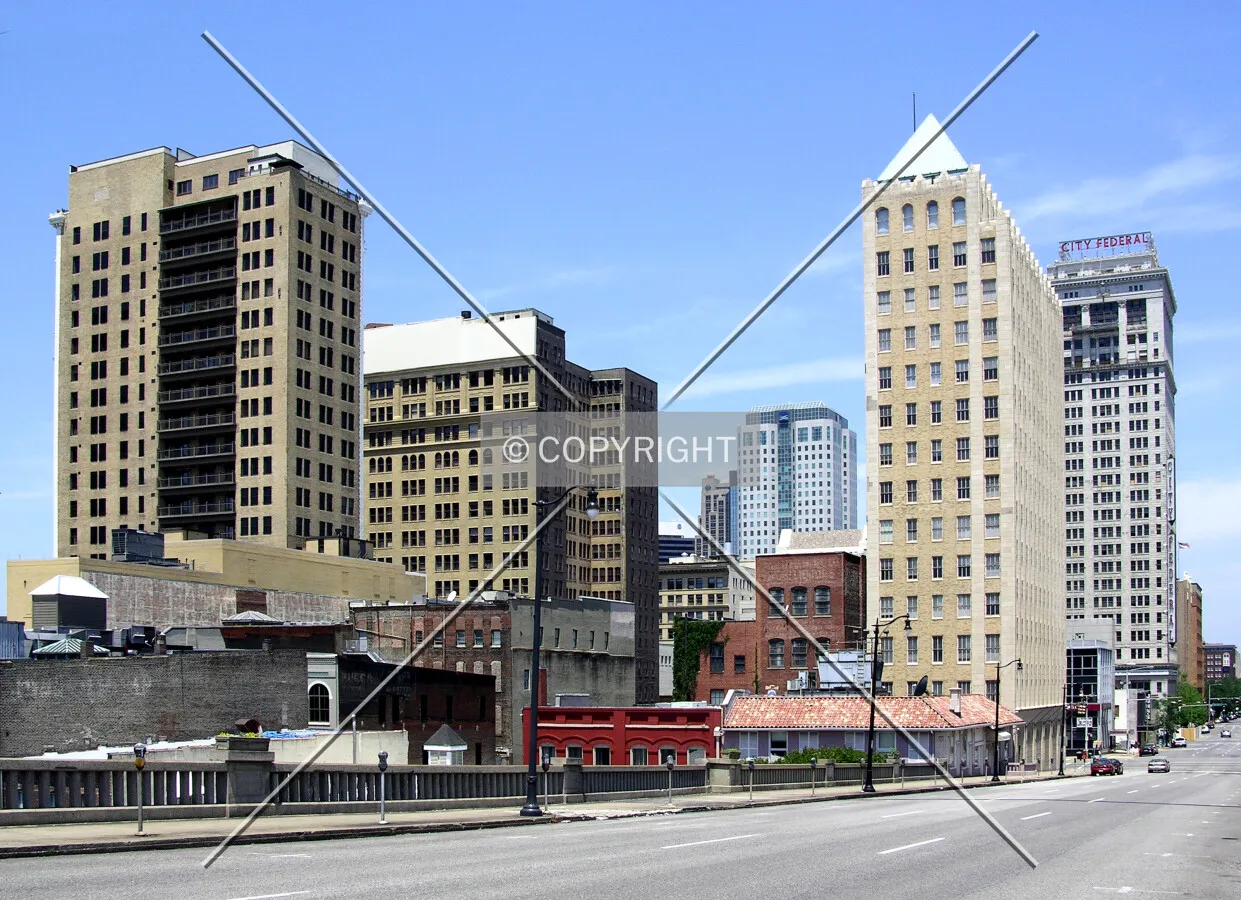 Looking northwest into downtown from Richard Arrington, Jr. Boulevard North