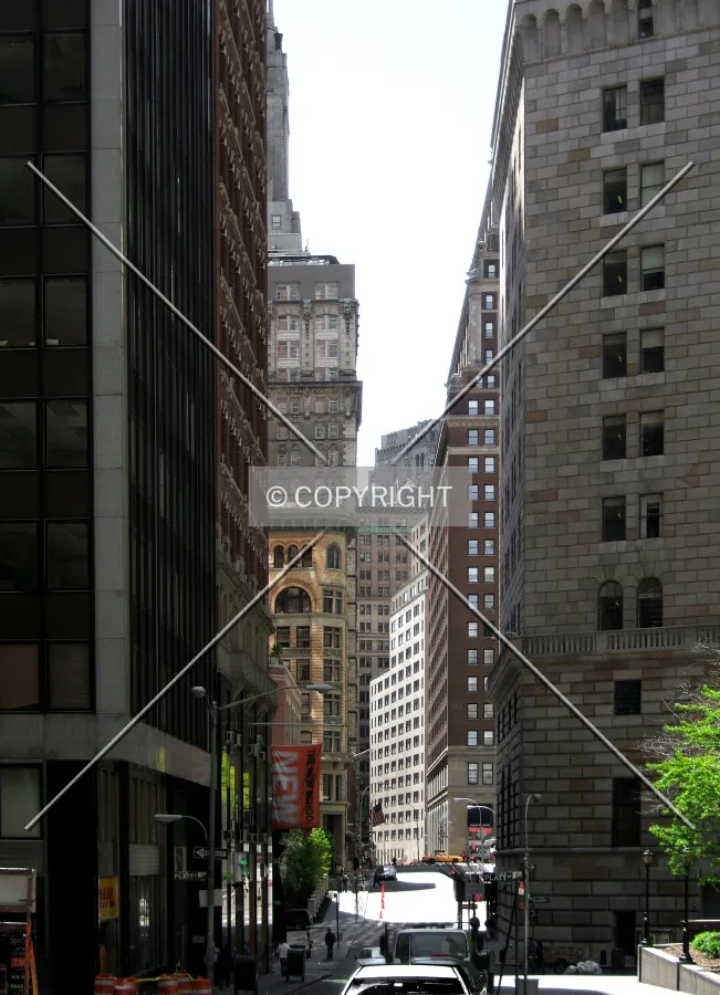 View southwest toward Wall Street