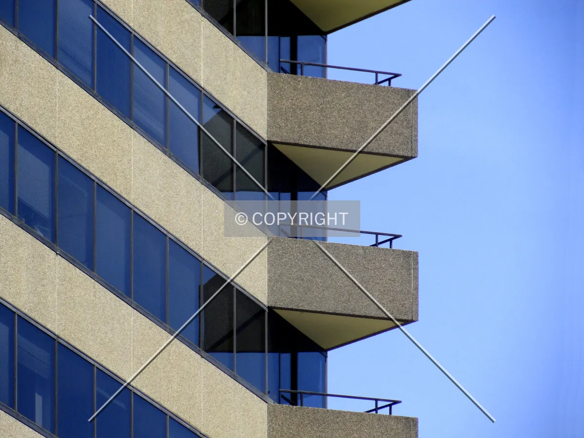 Western facade and balconies