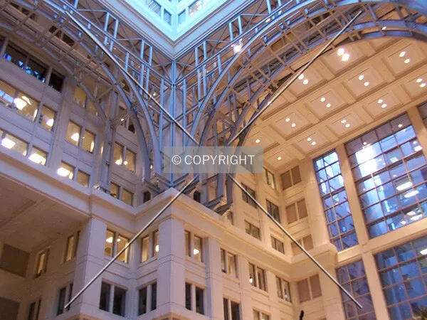 Arched trellises in the atrium