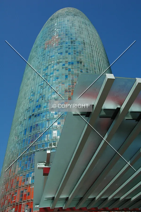 Looking up from the entrance to the parking