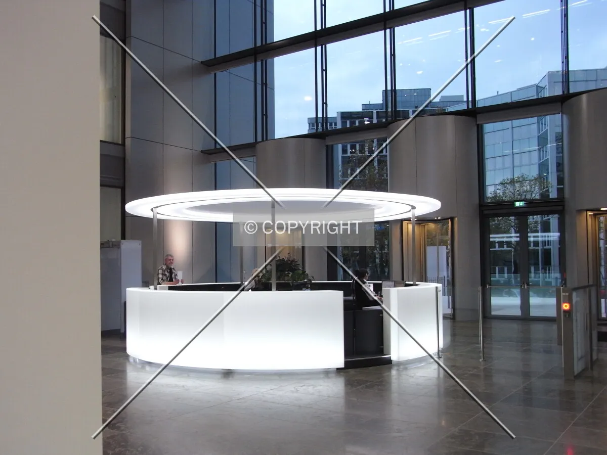 Inside Deutsche Börse Cube building - entrance area
