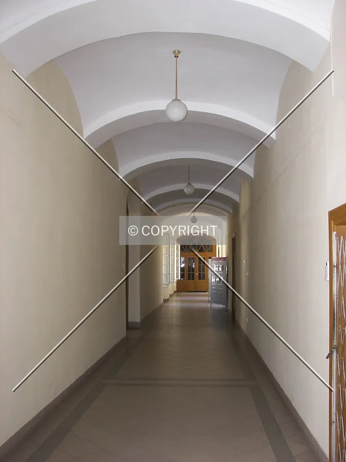 Looking along the corridor