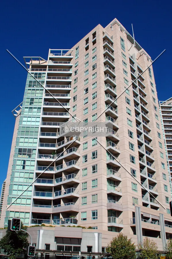 Looking up the northeast corner