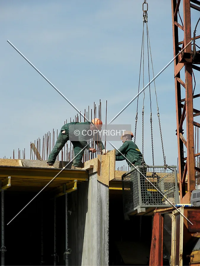 Workers at the construction site