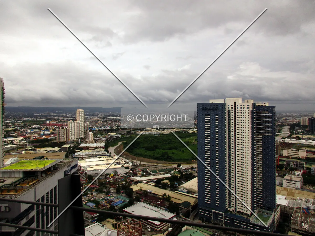 View to the southeast from the roof deck toward Laguna de Bay over the Marikina River