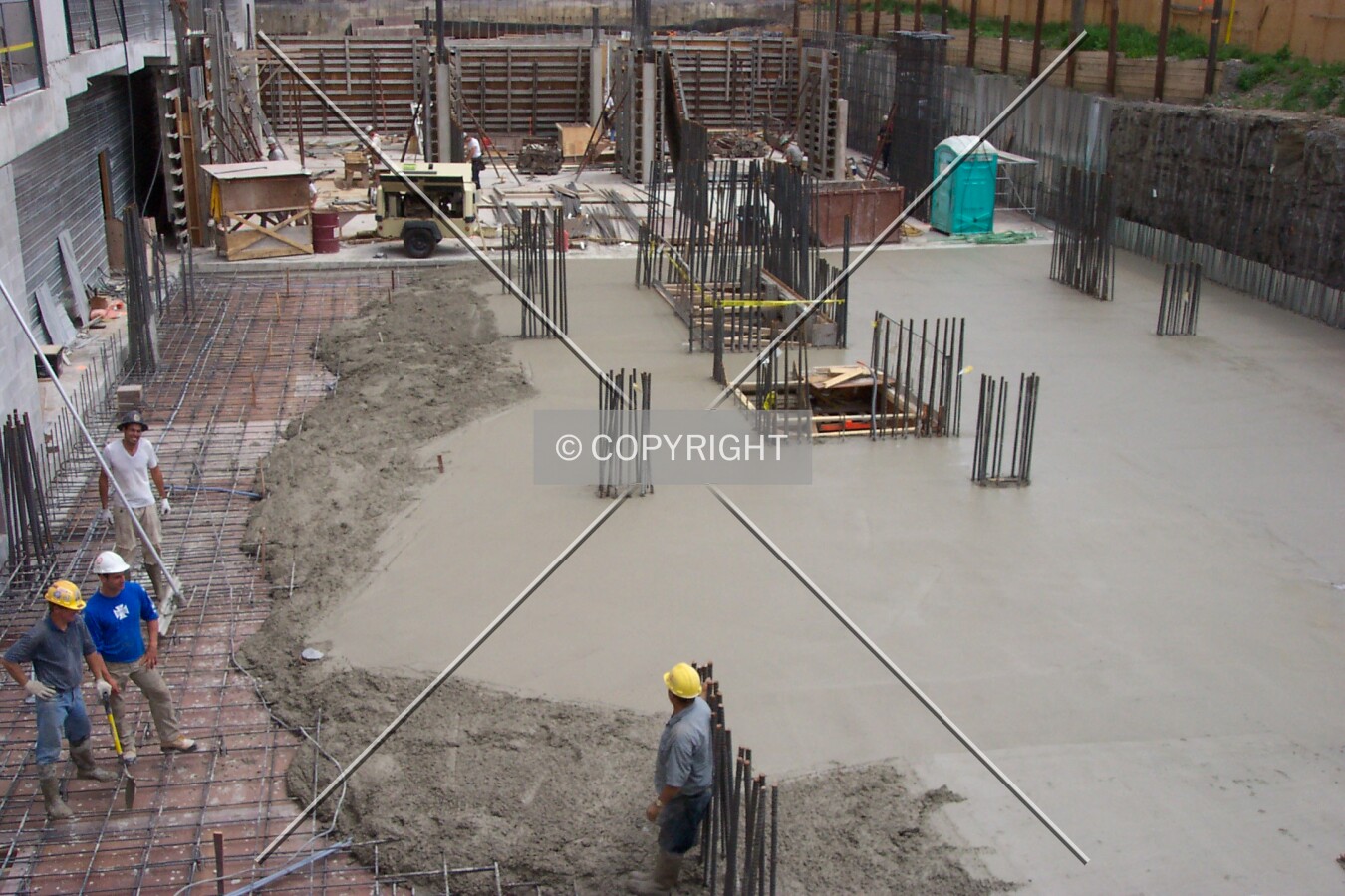 Pouring the concrete base